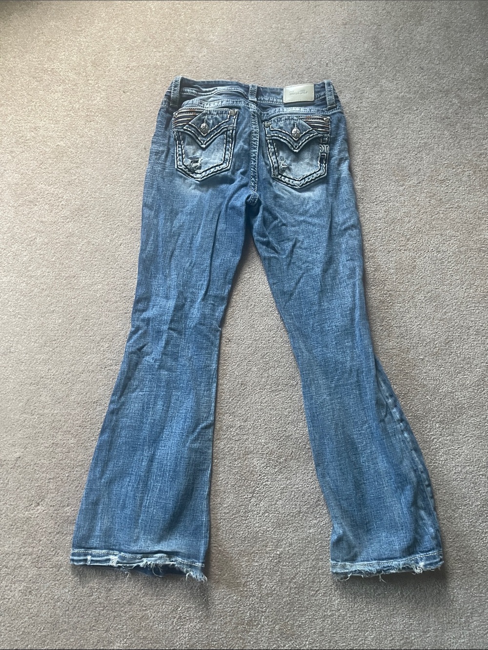 Miss Me Juniors/Women’s Distressed Light Blue Flare Jeans 29/32